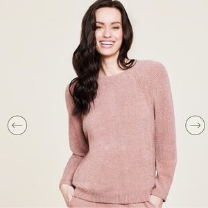 NWT Barefoot Dreams Cozy Chic Lite Rib Blocked Pullover